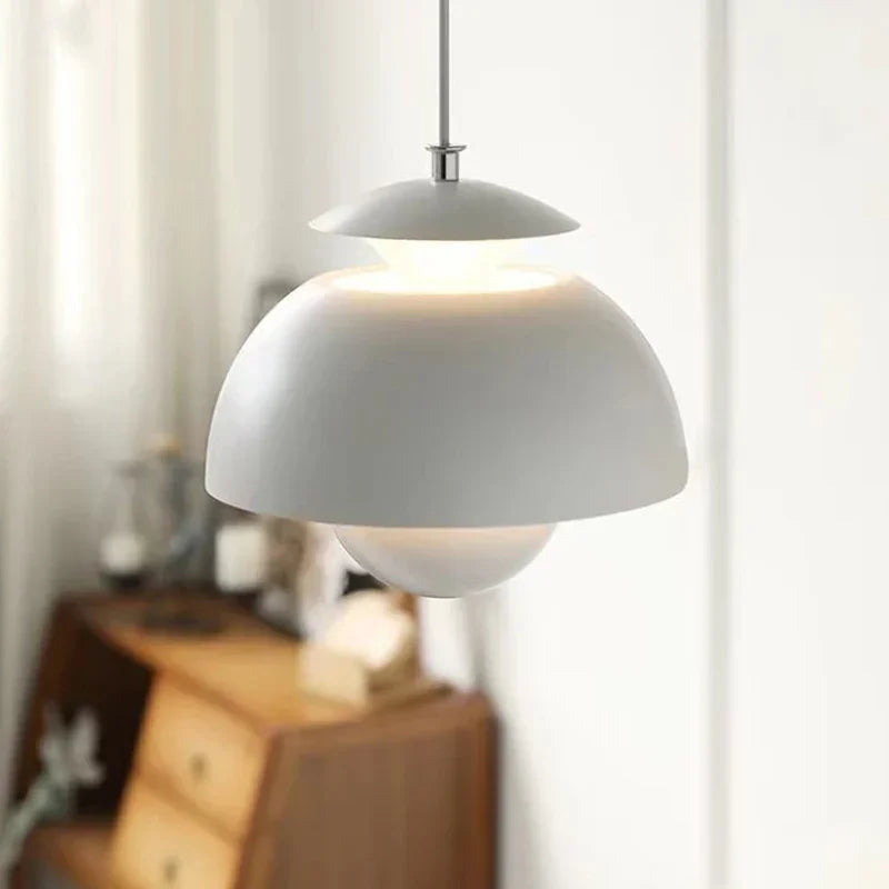 Scandinavian style Pendant Light shown in white