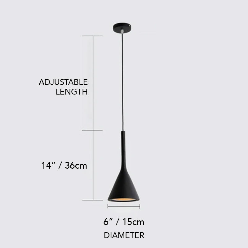 dimensions of modern Scandinavian pendant light