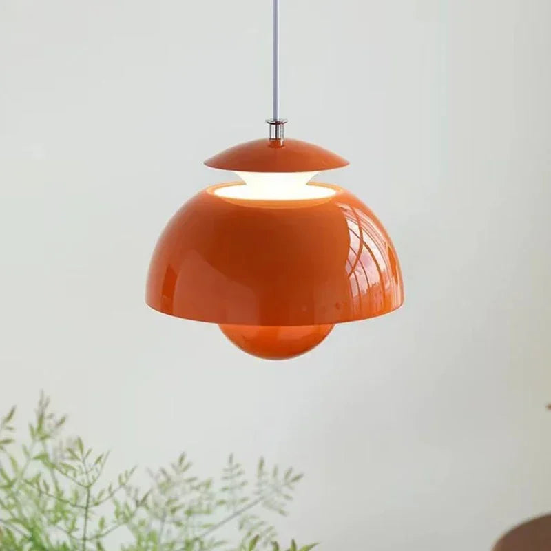 Modern scandinavian flowerpot Pendant Lighting shown in Orange