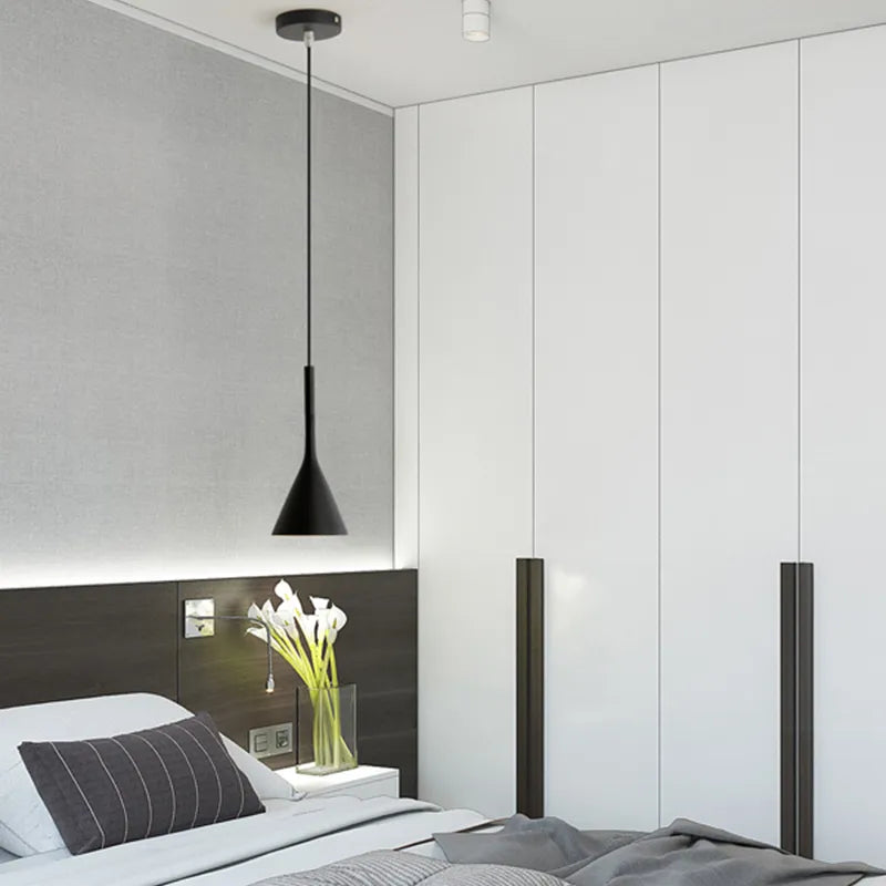 Scandinavian style pendant light shown in black