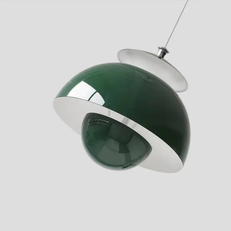 Scandinavian flowerpot Style Pendant Light in Dark Green