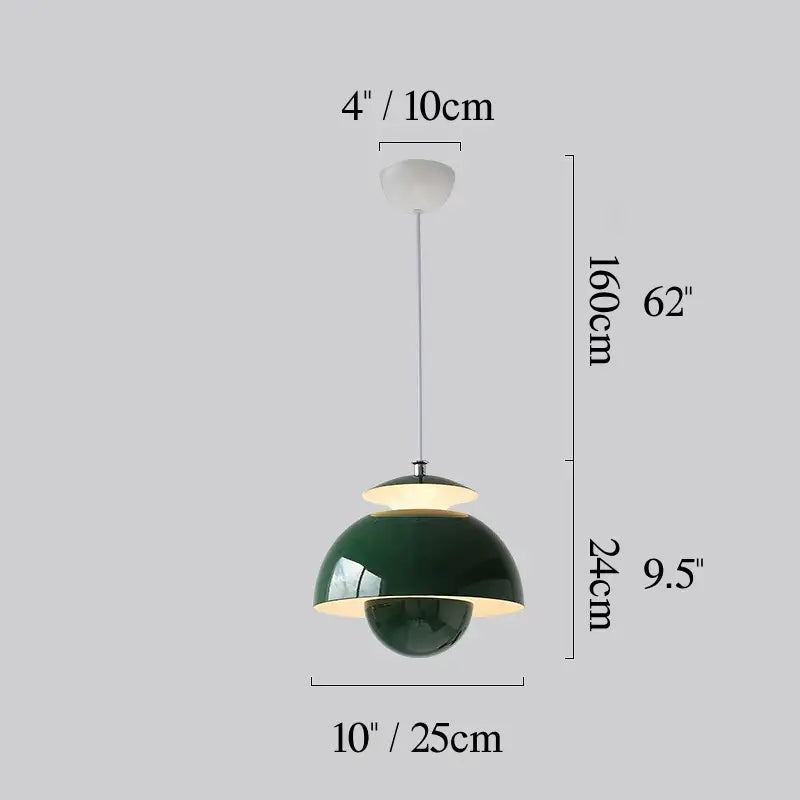 Dimensions of modern Scandinavian flowerpot pendant light