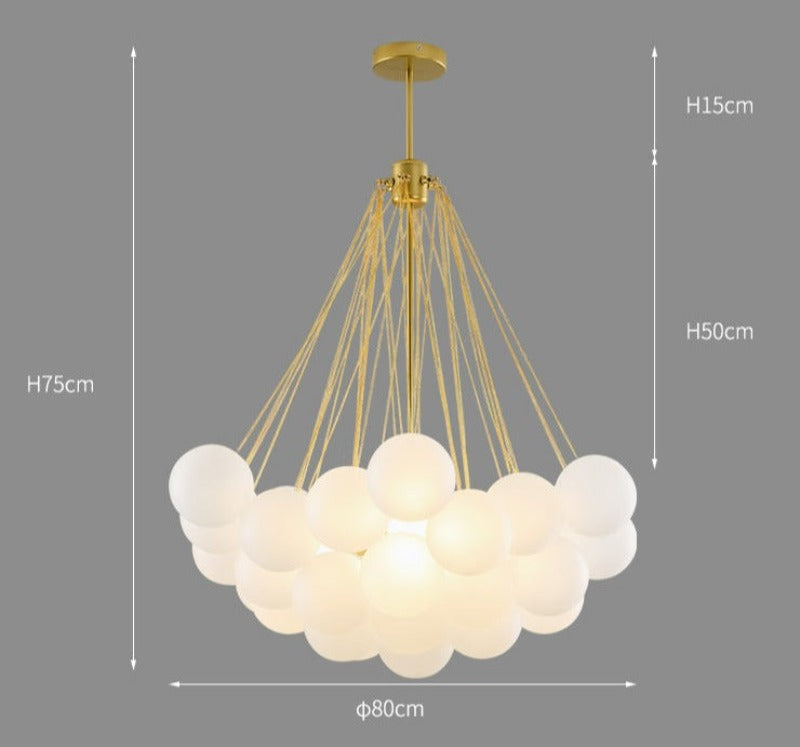 Dimensions of the modern bubble chandelier
