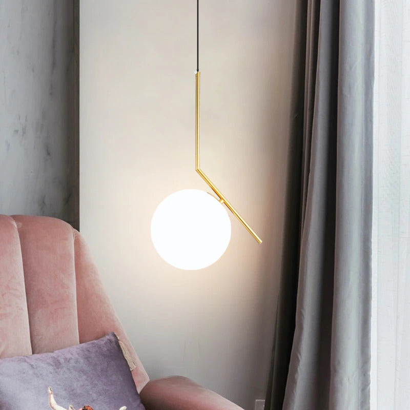Diagonal Modern Brass Pendant Lights