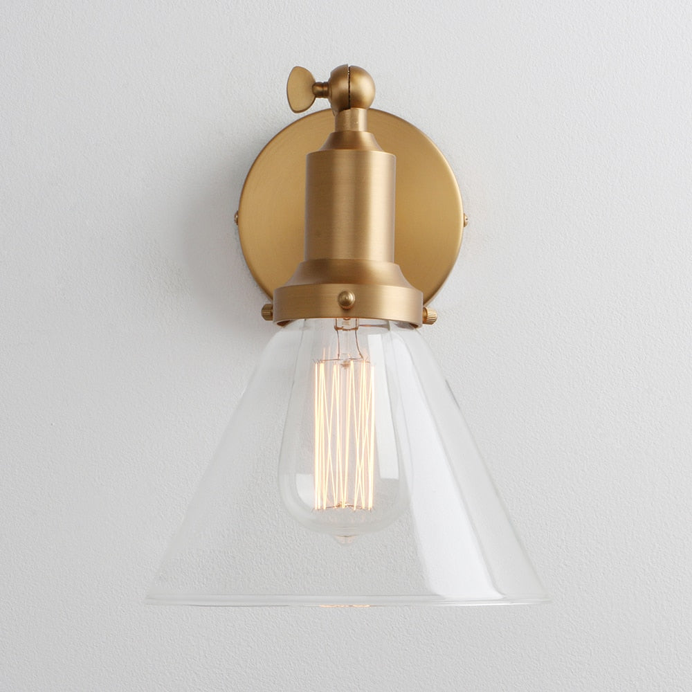 Retro Clear Glass Vintage Style Wall Sconce