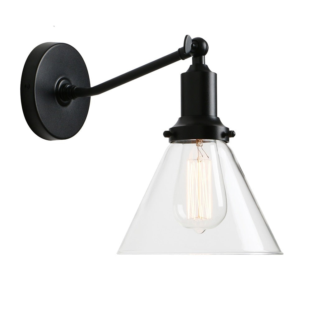 Retro Vintage Wall Sconce in Black Finish