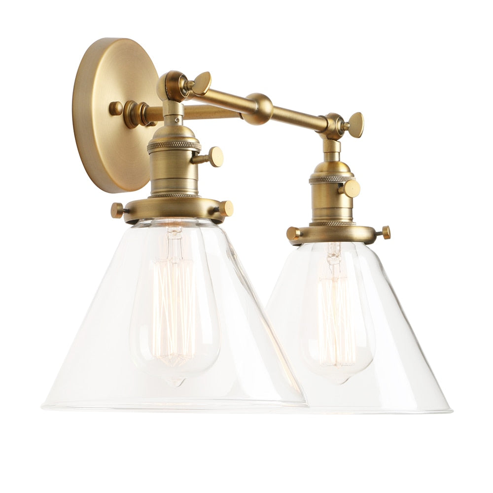 Norbell 2-bulb vintage vanity wall sconce
