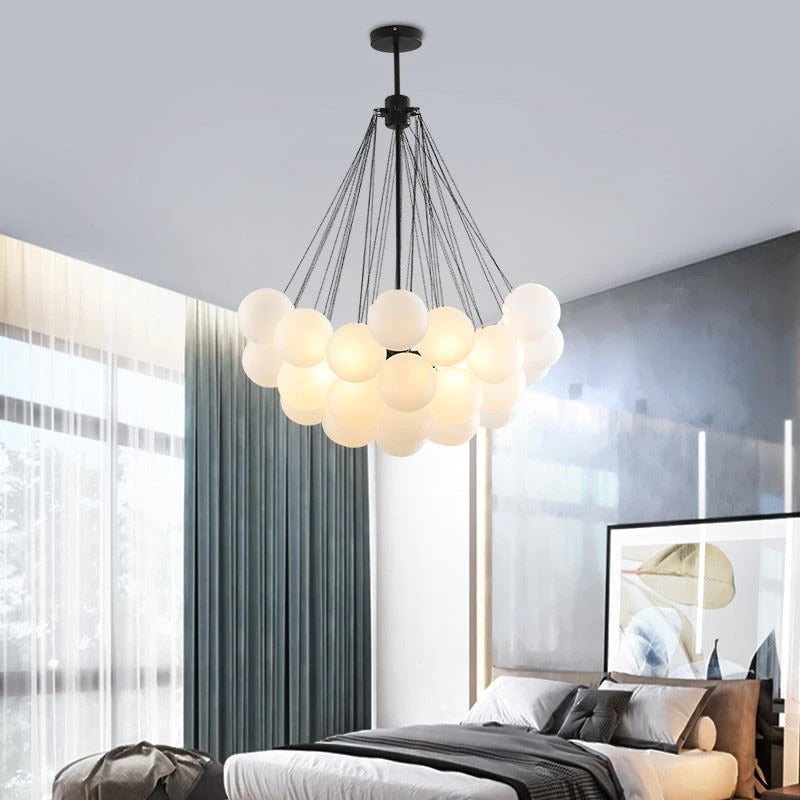 Modern multi-globe bubble chandelier in large