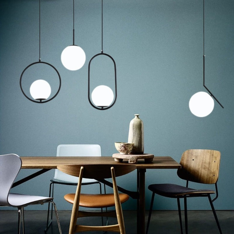 Collection of geometric Globe Pendant Lights