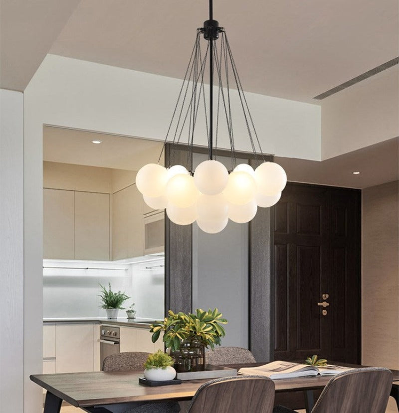 Small Bubble Chandelier with Black Frame