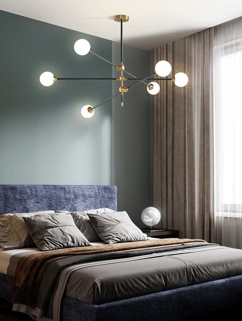 6 bulb white chandelier