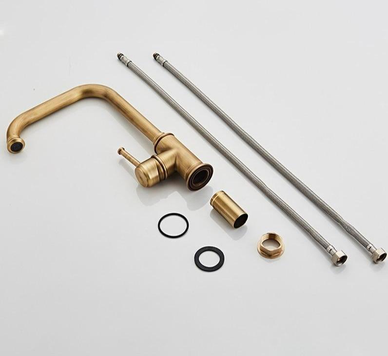 Vintage Aged-Brass Kitchen Faucet