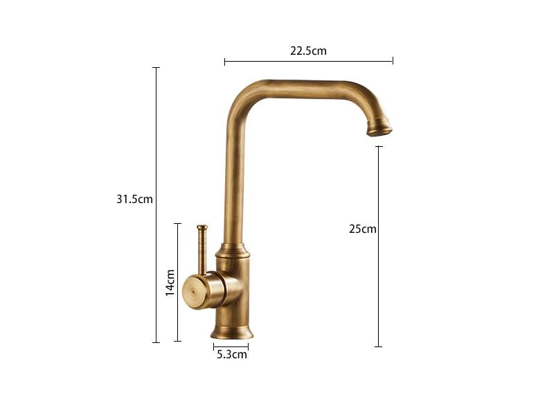 Vintage Aged-Brass Kitchen Faucet
