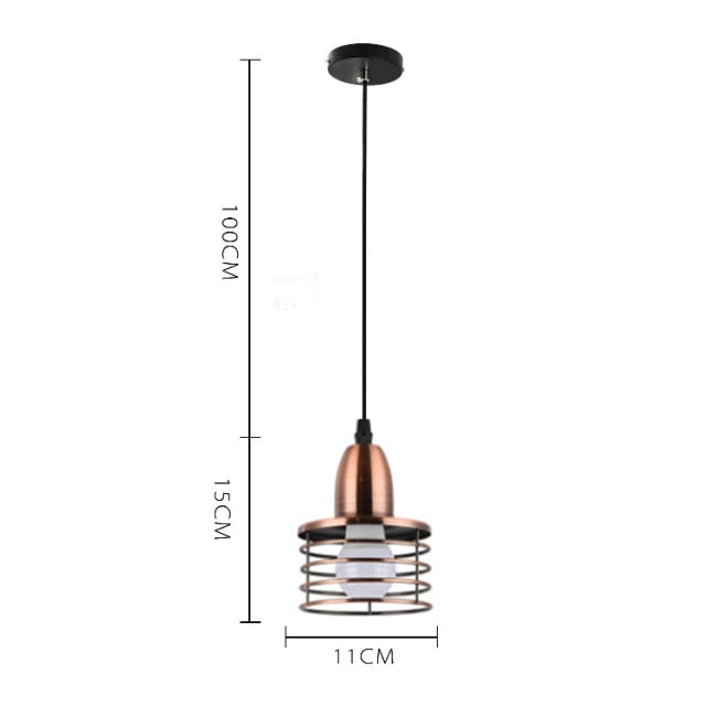 Copper Industrial style caged Cafe Pendant Light