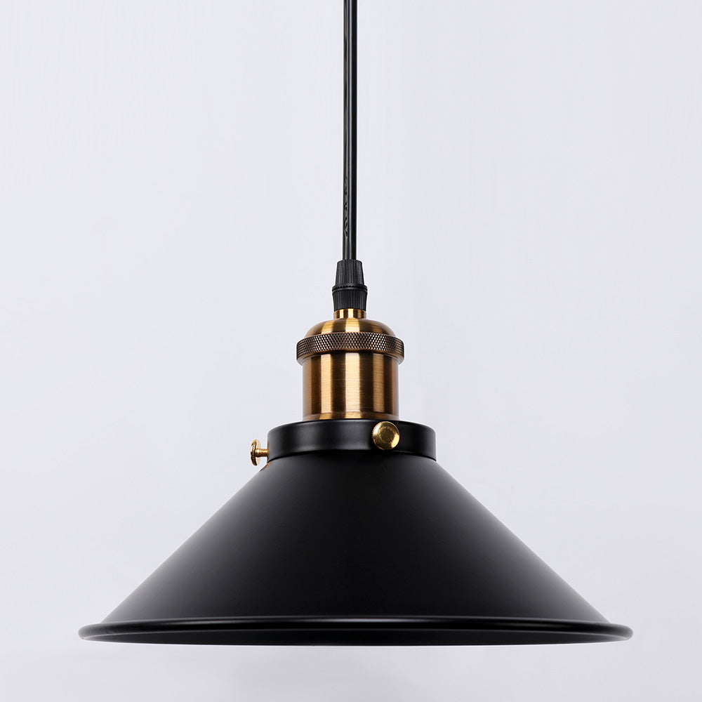 Close up view of Black Retro hanging pendant cafe lighting