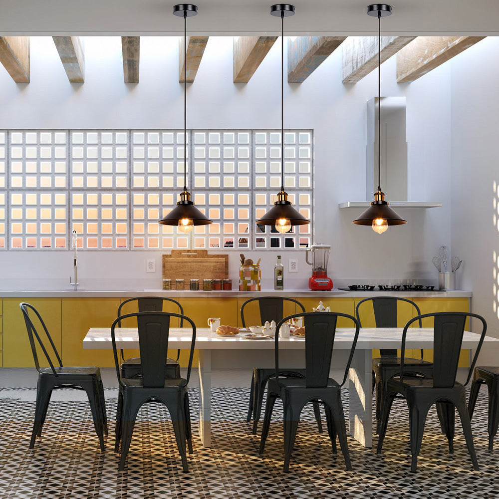 Vintage Black and Brass Cafe Pendant Lights