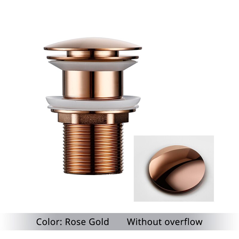 Pop Up Bathroom Sink Drain in  rose gold without overflow