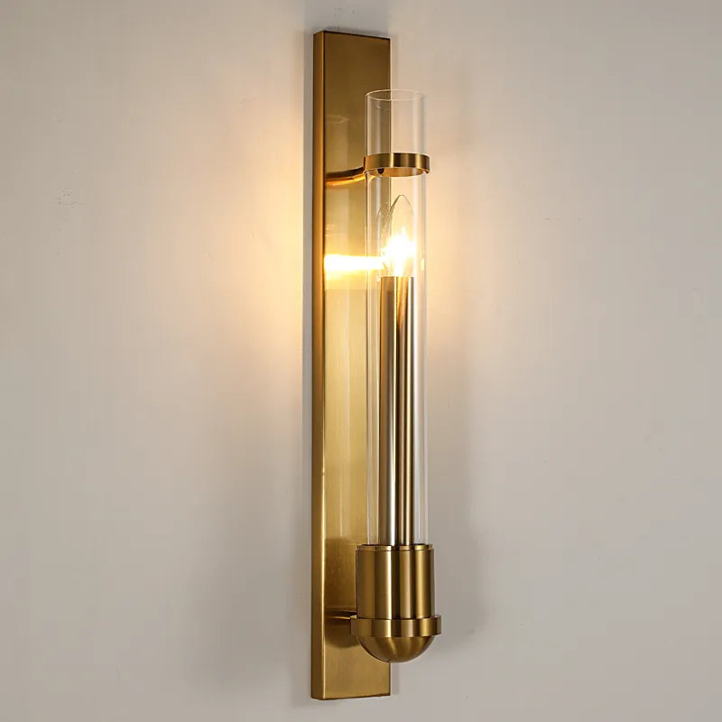 Southall Modern Candlestick Wall sconce, brass and glass