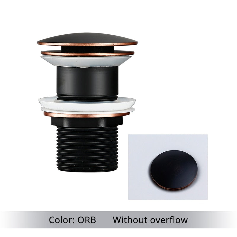 Pop Up Bathroom Sink Drain in  matte black without overflow