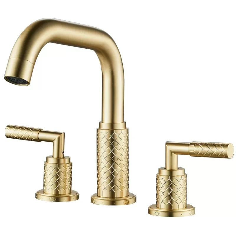 Contemporary Faucet with Squared angles shown in gold finish