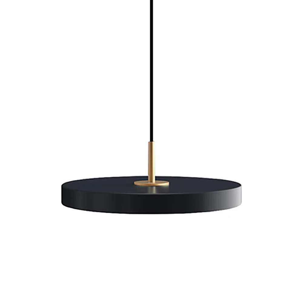 black flat minimalist hanging pendant light