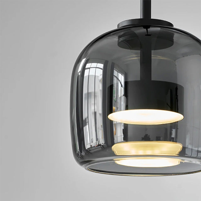 Amos Modern Pendant Light with Gray Reflective Shade