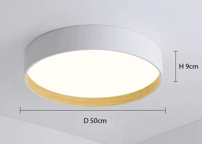 modern minimalist ceiling light shown in white finish