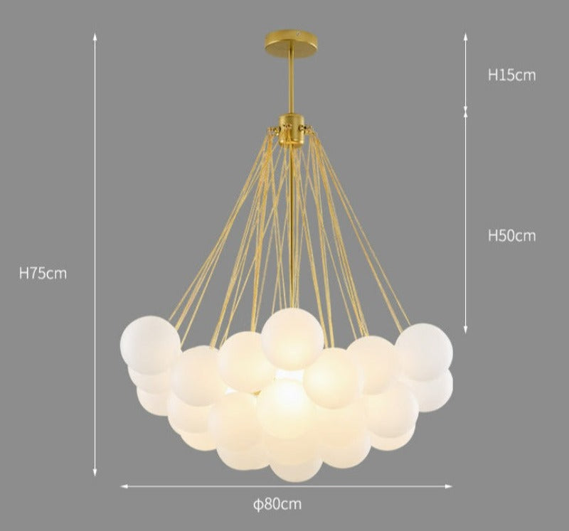 Dimensions of  the modern bubble chandelier