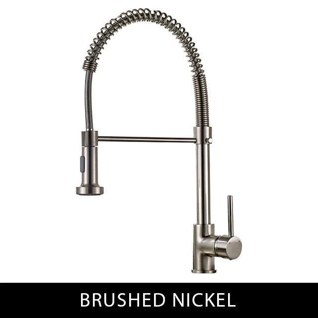 Commercial Style Kitchen Faucet with Pull Down Sprayer