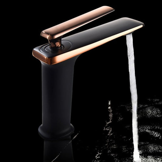 Modern Single hole black and copper bathroom faucet