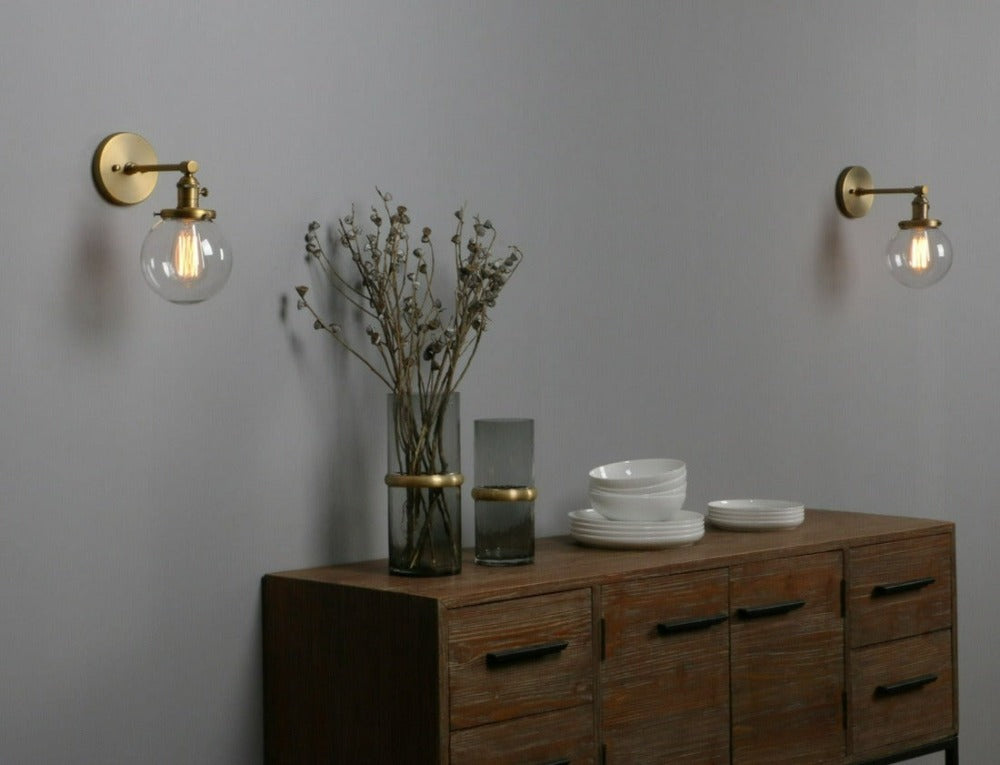 brass farmhouse vintage wall lamps