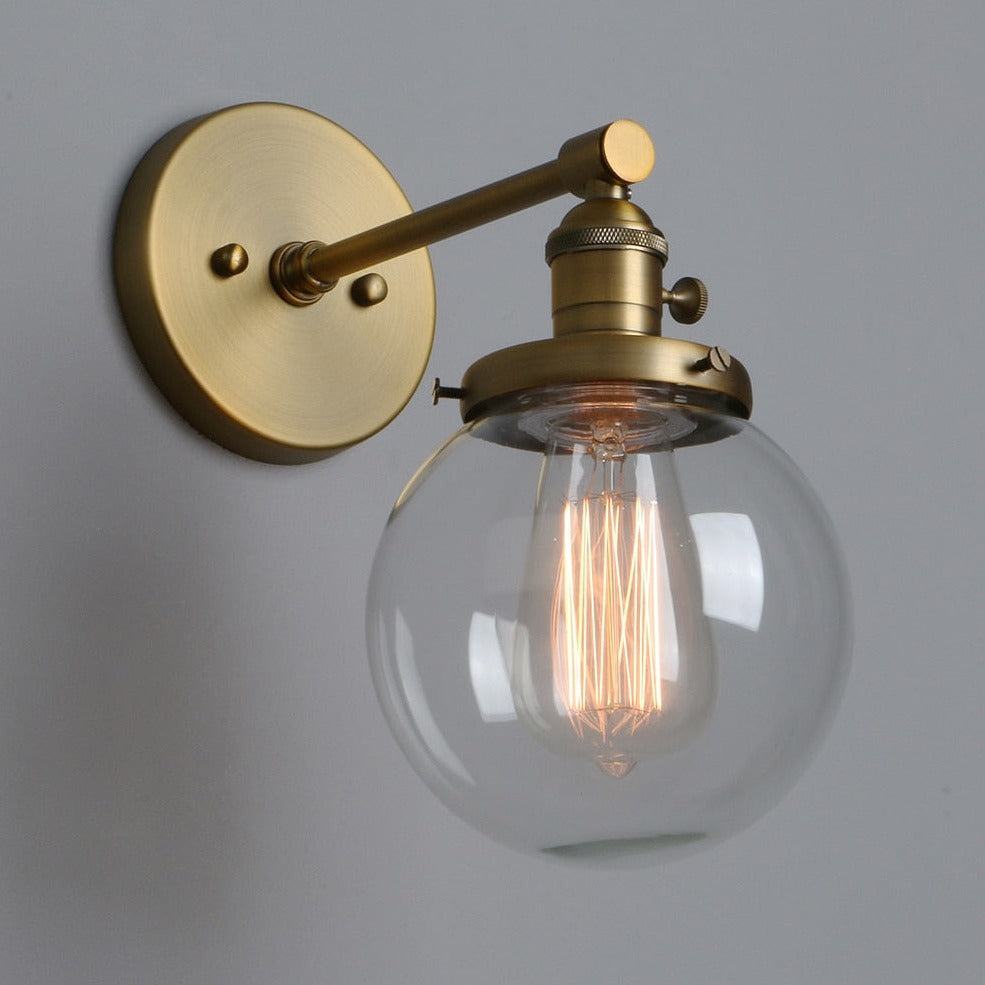 brass dial switch rustic wall sconce
