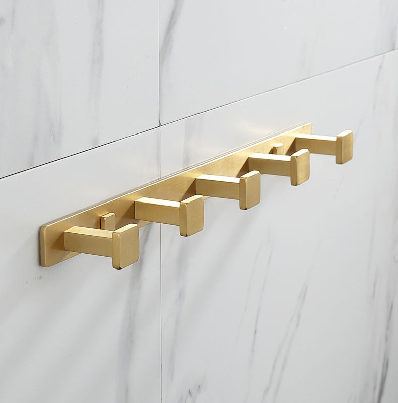 brushed gold peg towel holder