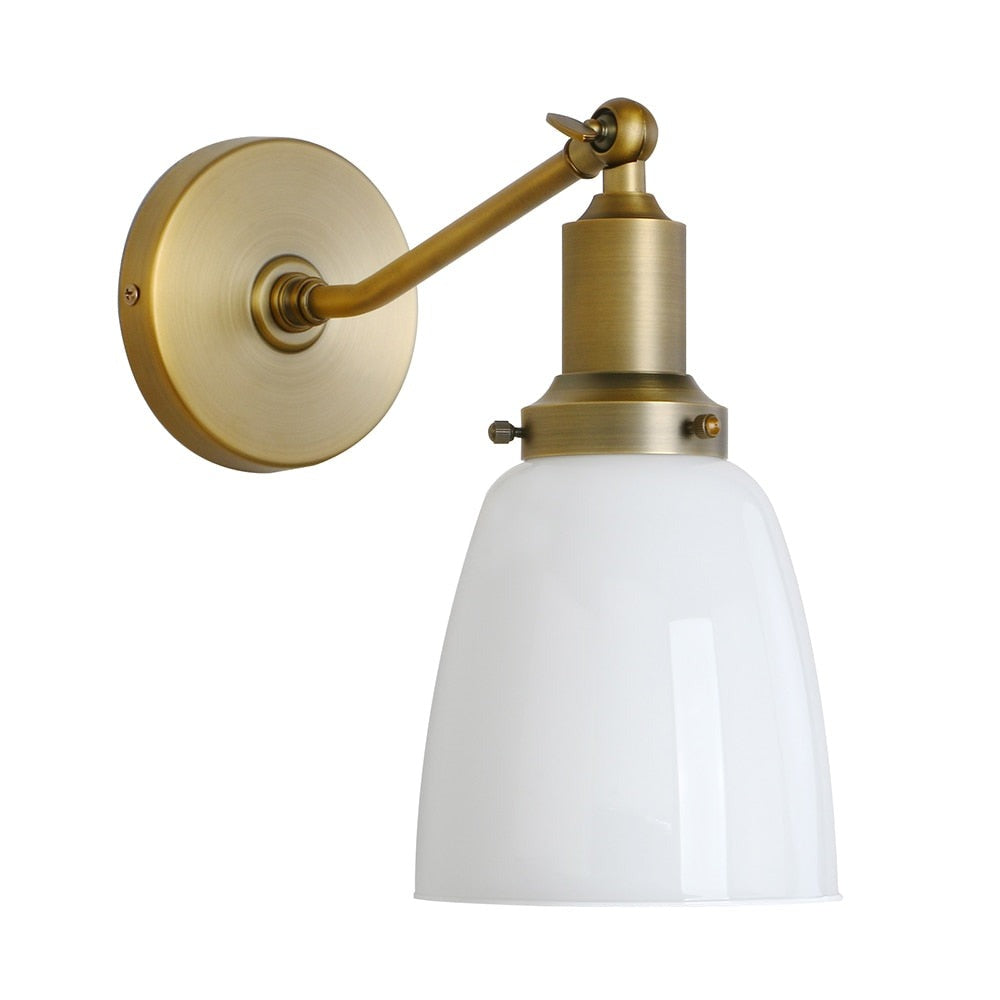 Milk Glass Wall Sconce shown in antique gold finish