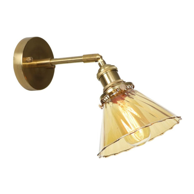 angle adjustable retro vintage amber glass wall sconce