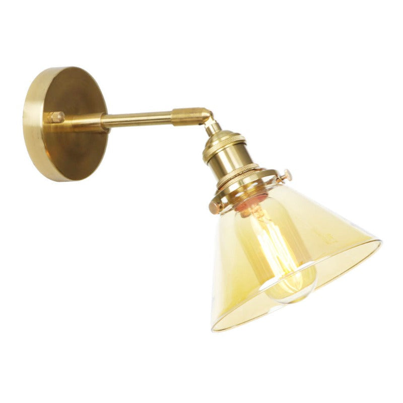 angle adjustable classic amber glass wall sconce