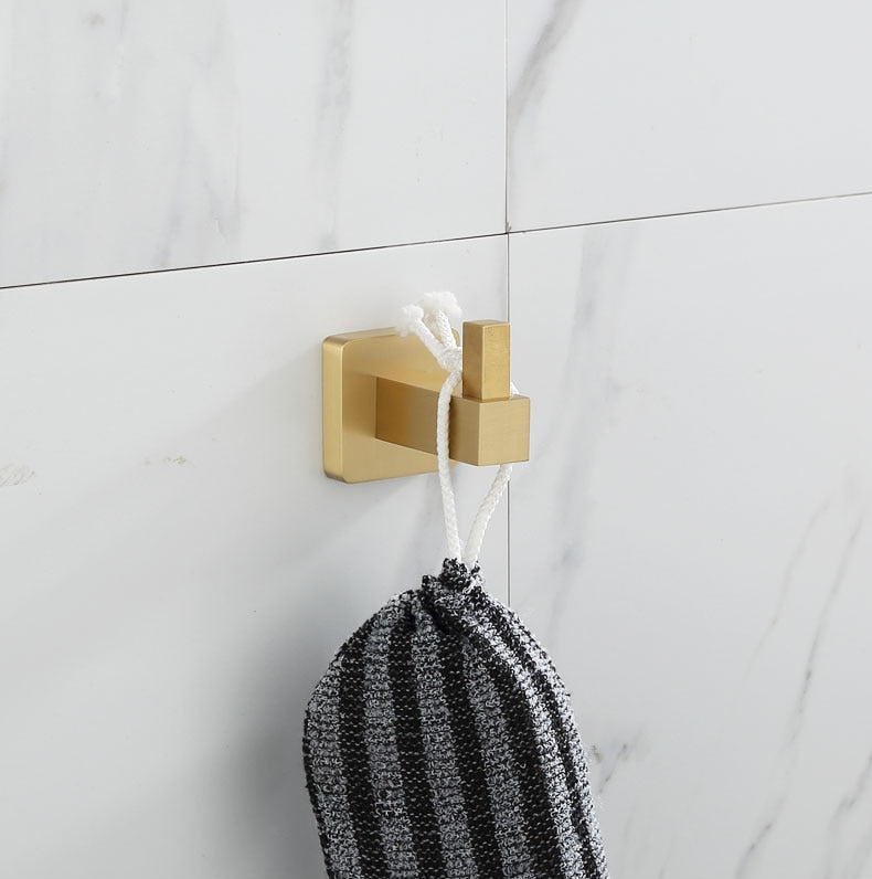 brushed gold bathroom hook