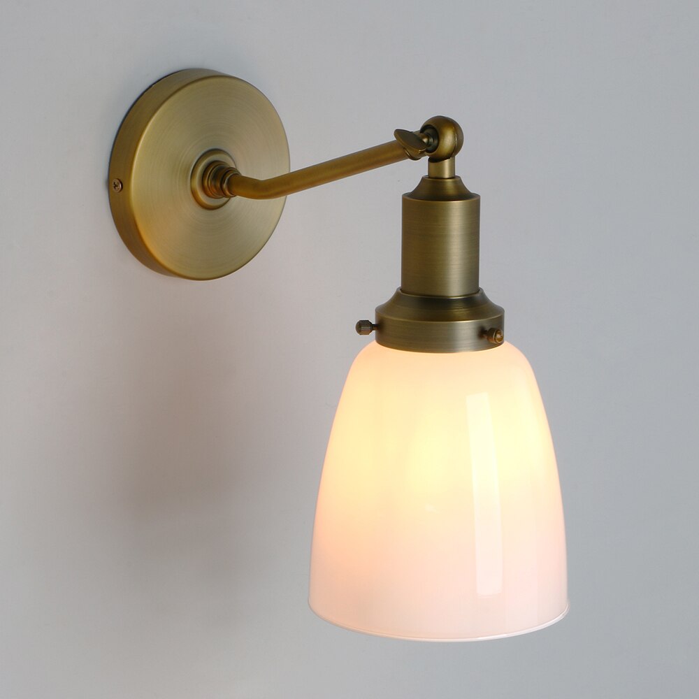 Milk Glass Wall Sconce shown in antique gold finish