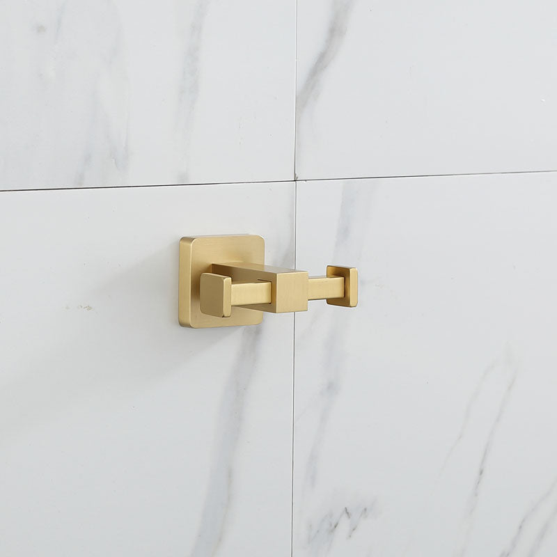 brushed gold double robe hook