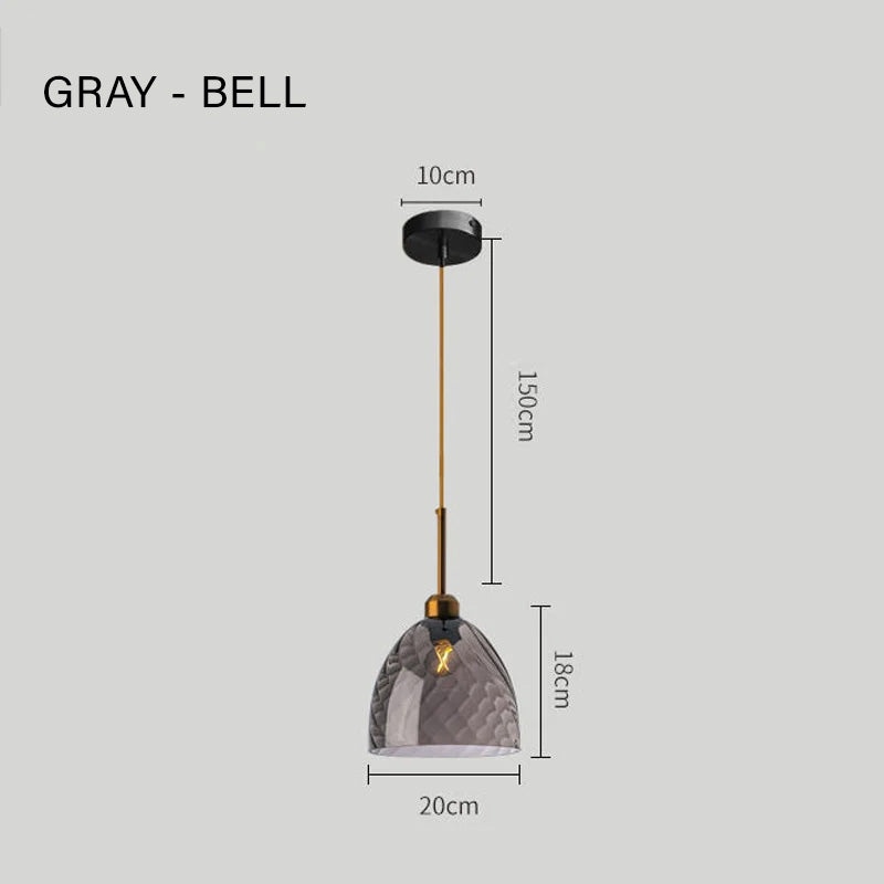 Pendant Light with Gray Glass Globe