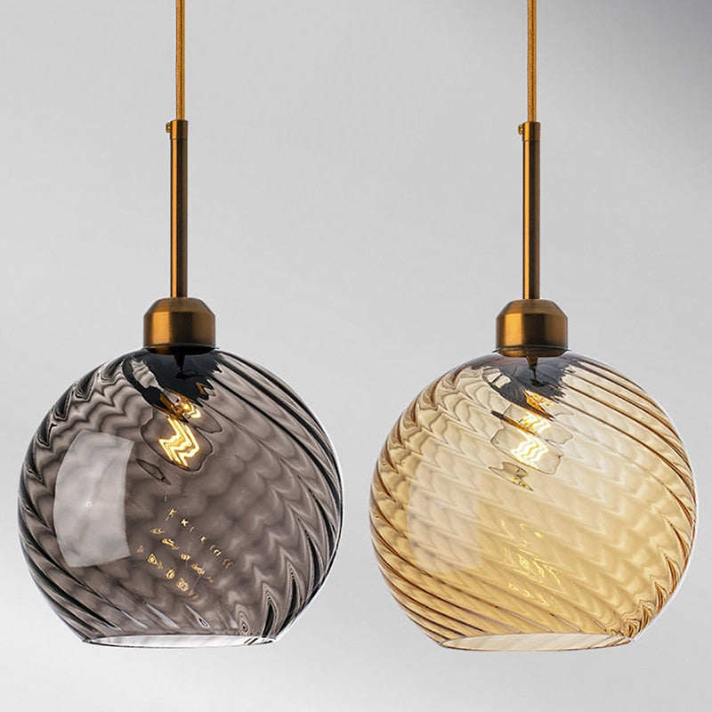 Zahar Modern Pendant Lights in Amber or Gray