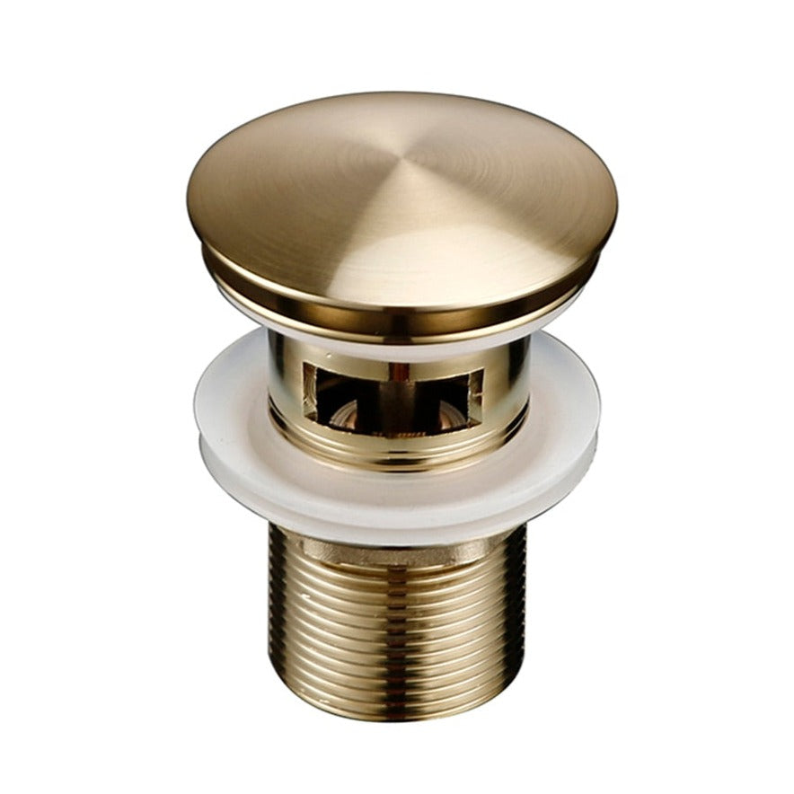 Pop Up Bathroom Sink Drain in Brushed Gold