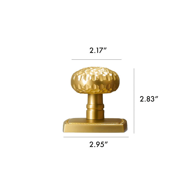 Dimensions of brass privacy Doorknob set with hammered finish