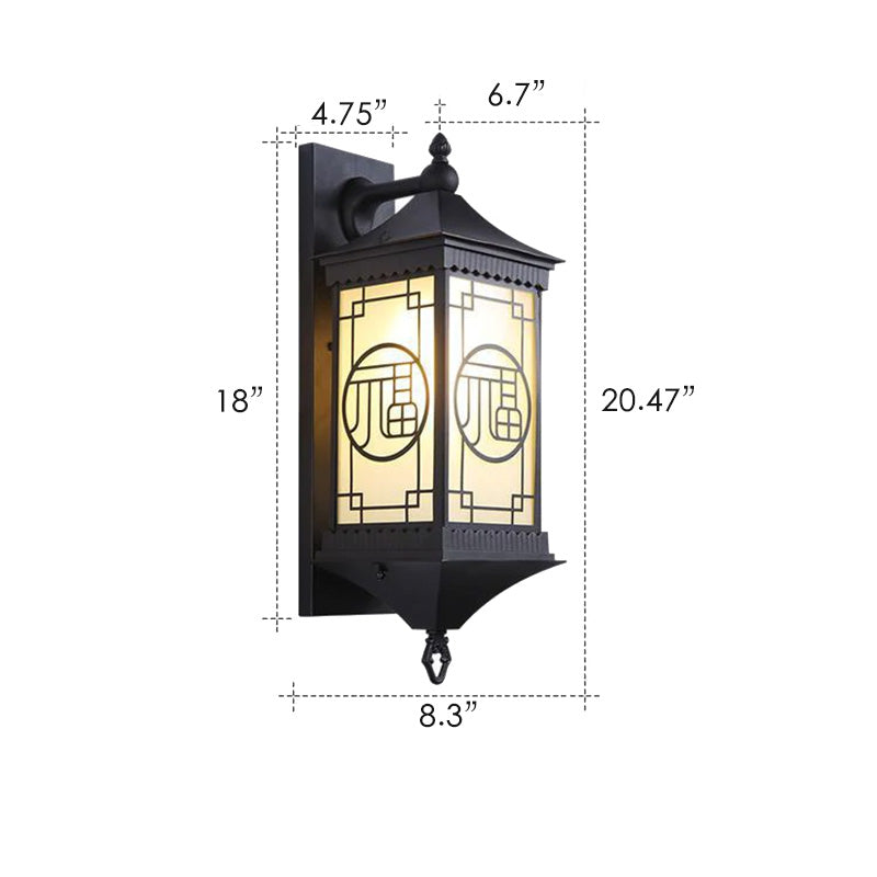Dimensions of Asian Inspired Outdoor Wall Lighting