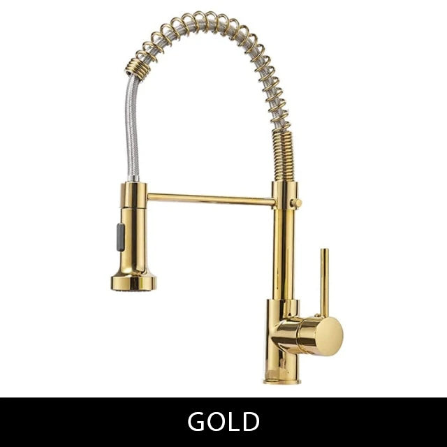 Commercial Style Kitchen Faucet with Pull Down Sprayer