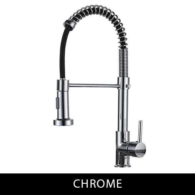 Commercial Style Kitchen Faucet with Pull Down Sprayer