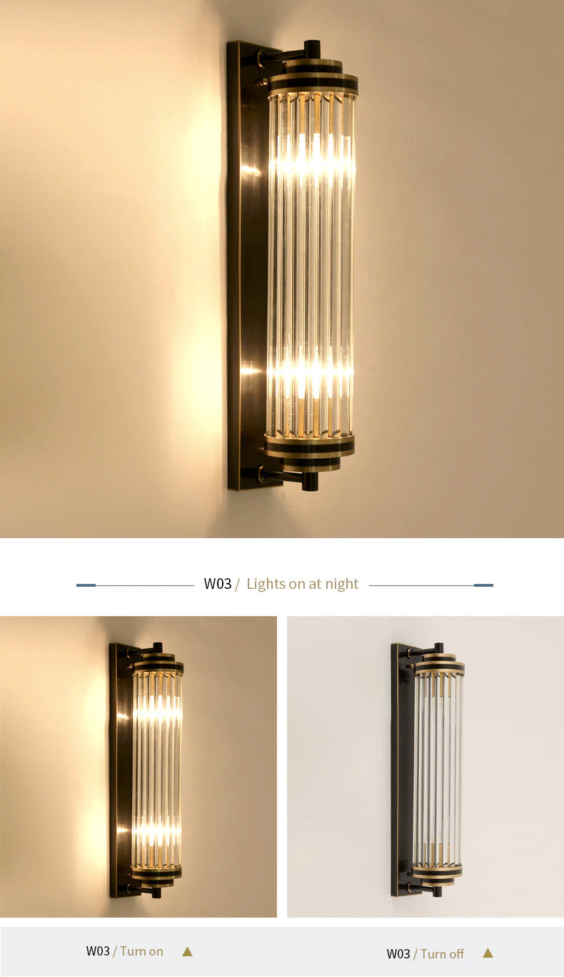 Fluted Wall Sconce Shown On and off