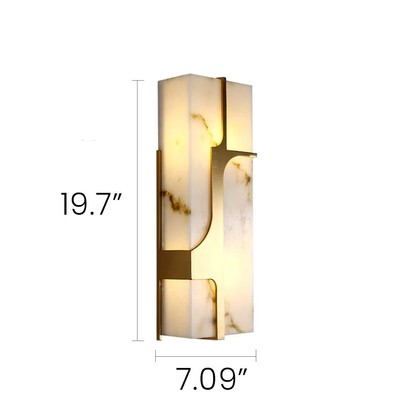 marbled glass sconce shown in medium dimensions