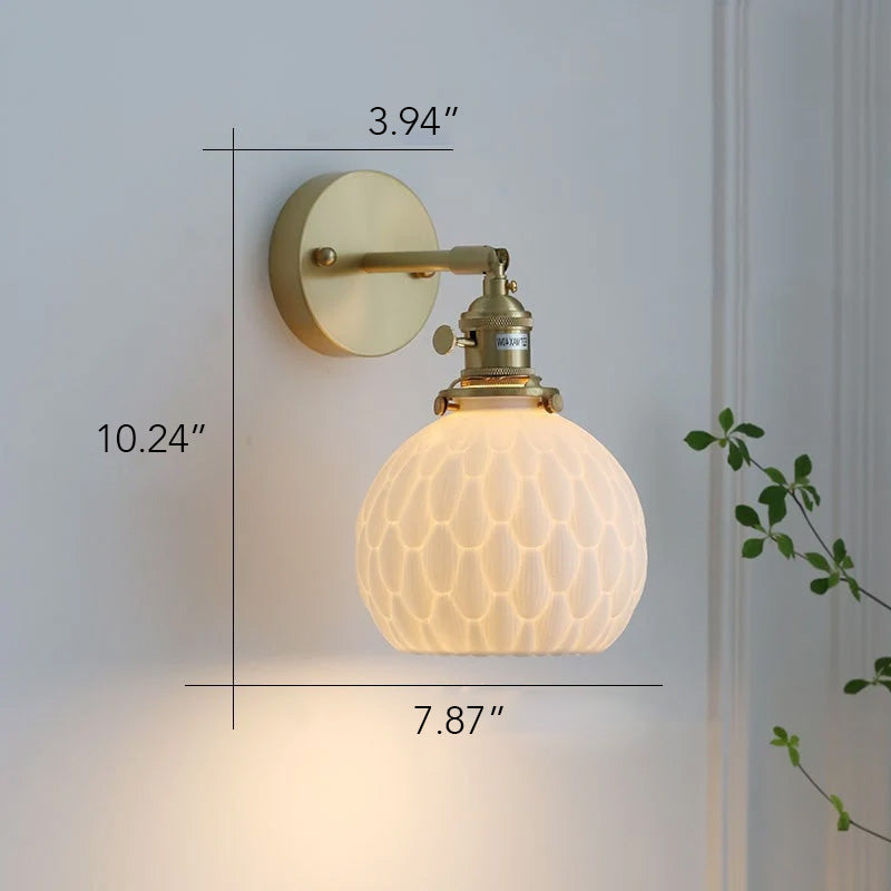 Dimensions of white ceramic wall sconce