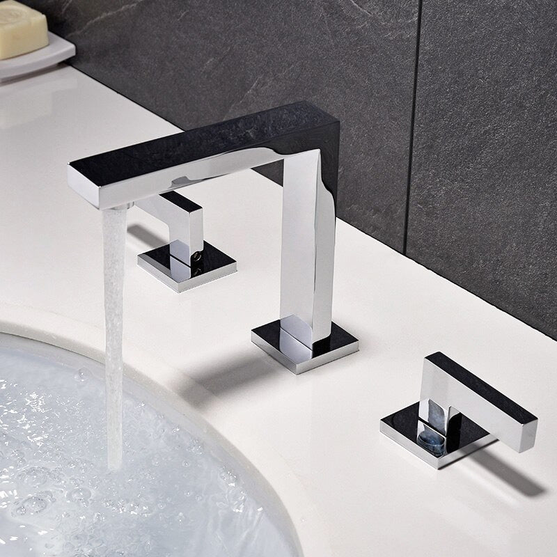 Modern Square Bathroom Faucet in Polished Chrome